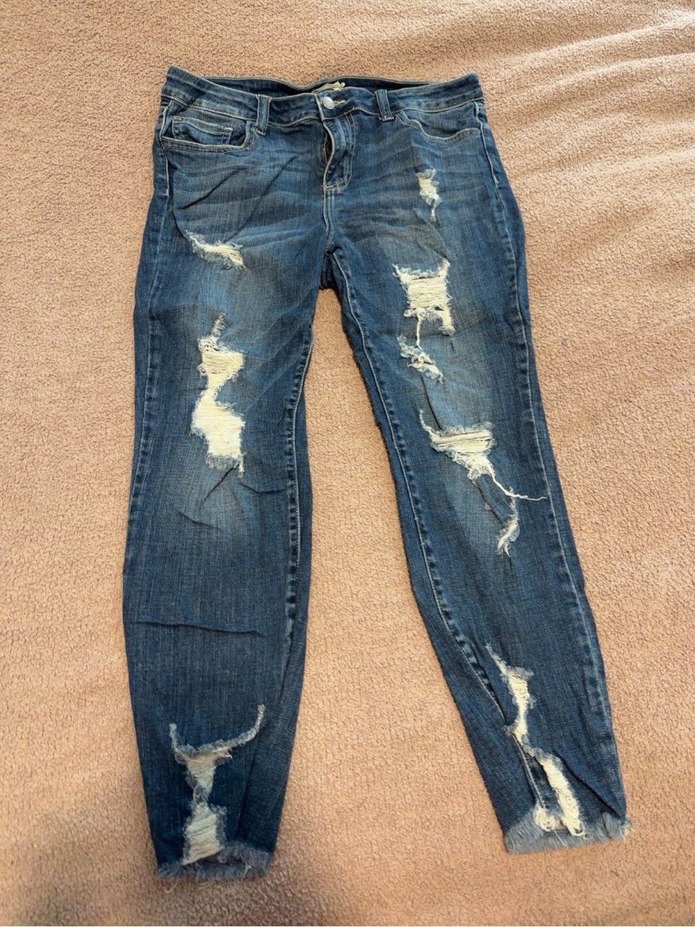 Cello Jeans Size 13 Distressed Skinny Jeans Medium Wash